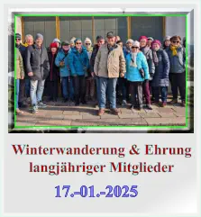 Winterwanderung & Ehrung langjähriger Mitglieder 17.-01.-2025
