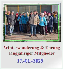 Winterwanderung & Ehrung langjähriger Mitglieder 17.-01.-2025